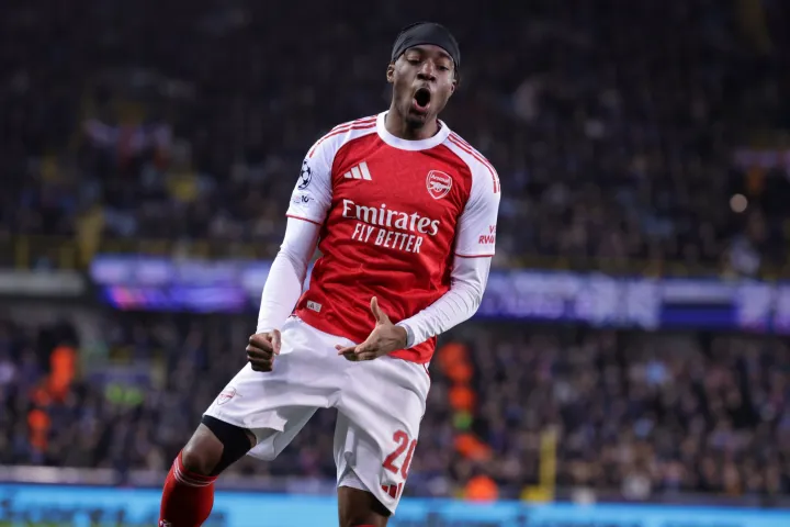 Madueke stars with double at Brugge as Arsenal maintain perfect Champions League record