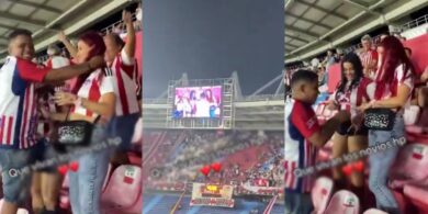 Man proposed to his two girlfriends during a live football match