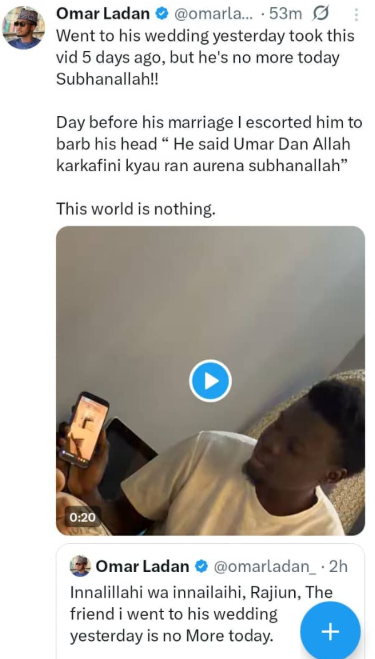 Young groom passes away a day after his wedding