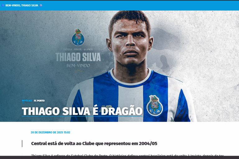 Official: Thiago Silva joins FC Porto on short-term deal