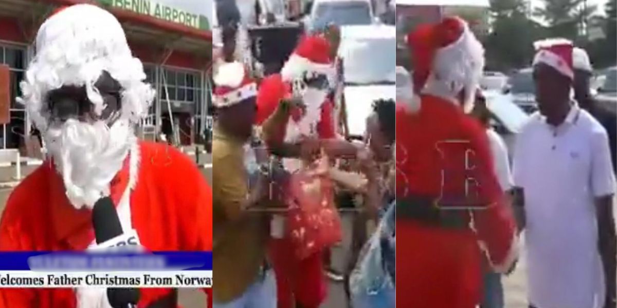 Jubilation in Edo as Father Christmas from Norway touches down in grand style