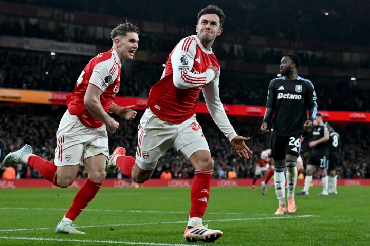 EPL: Arsenal thump Aston Villa 4-1 to finish year five points clear