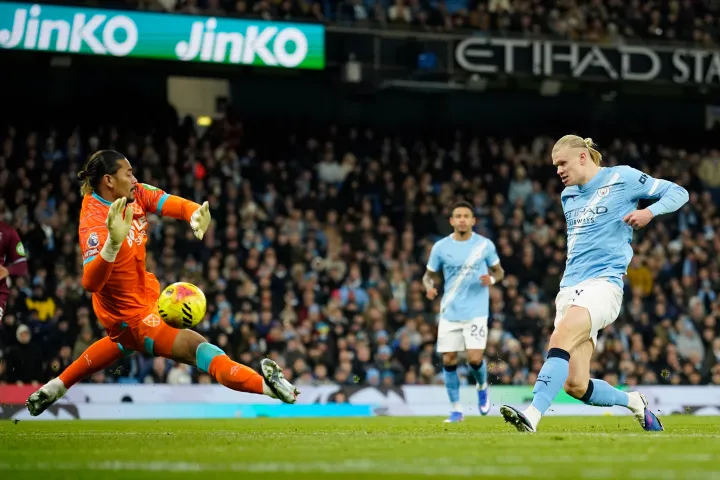 EPL: Haaland double sends Man City top after West Ham win