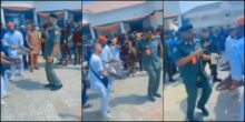 Newly promoted Nigerian Major General shows off his Ogene dance moves