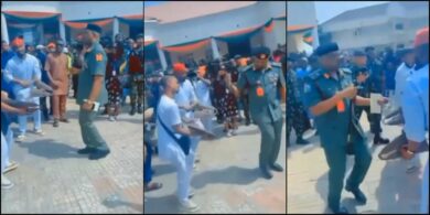 Newly promoted Nigerian Major General shows off his Ogene dance moves