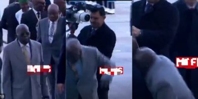 Moment Tinubu briefly collapses during ceremonial welcome in Turkey