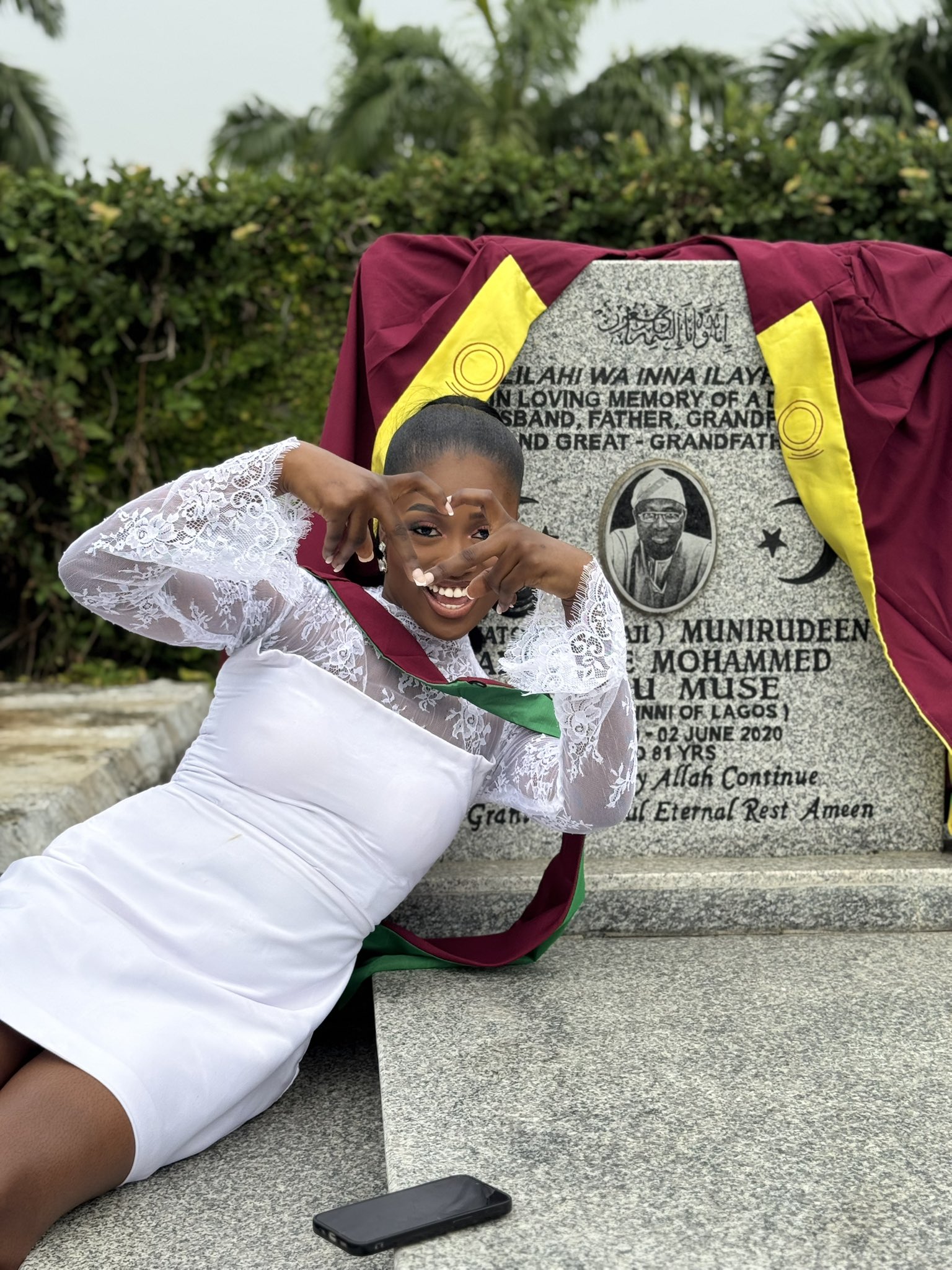 Lady touches hearts as she celebrates her convocation at her late father’s grave