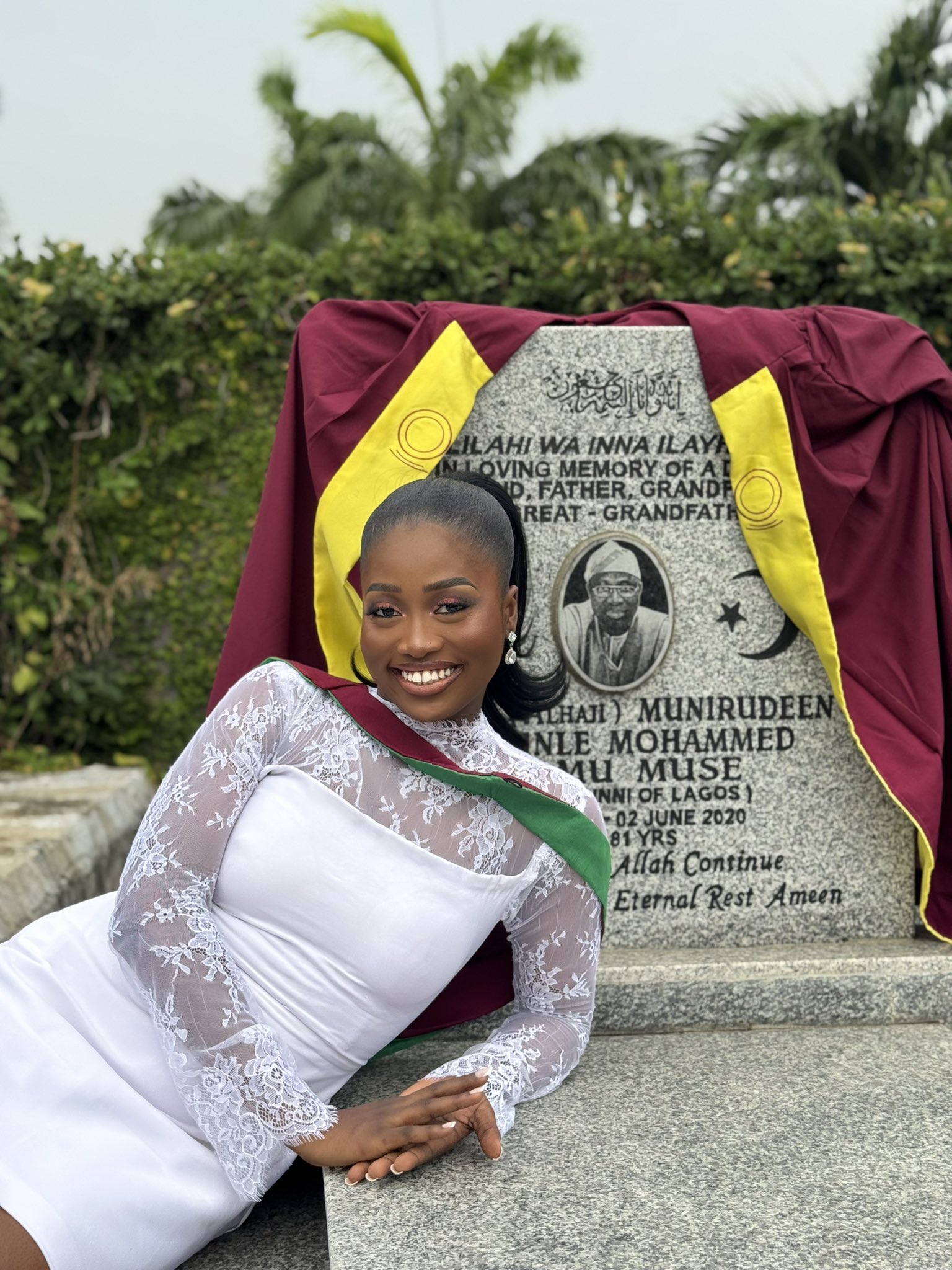 Lady touches hearts as she celebrates her convocation at her late father’s grave