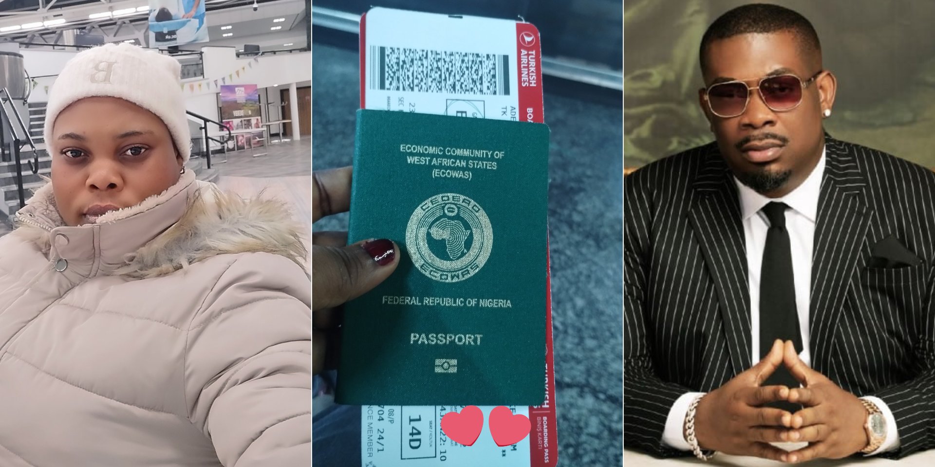 Lady who received N6M cash gift from Don Jazzy relocates to UK, thanks him
