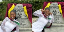 Lady touches hearts as she celebrates her convocation at her late father’s grave