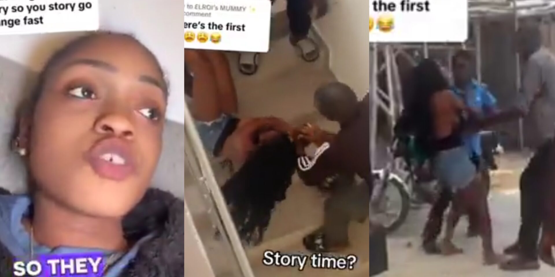 Drama as security dragged lady out of compound after romantic encounter with Lagos man