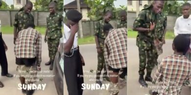 Moment soldiers confront man for putting on camouflage