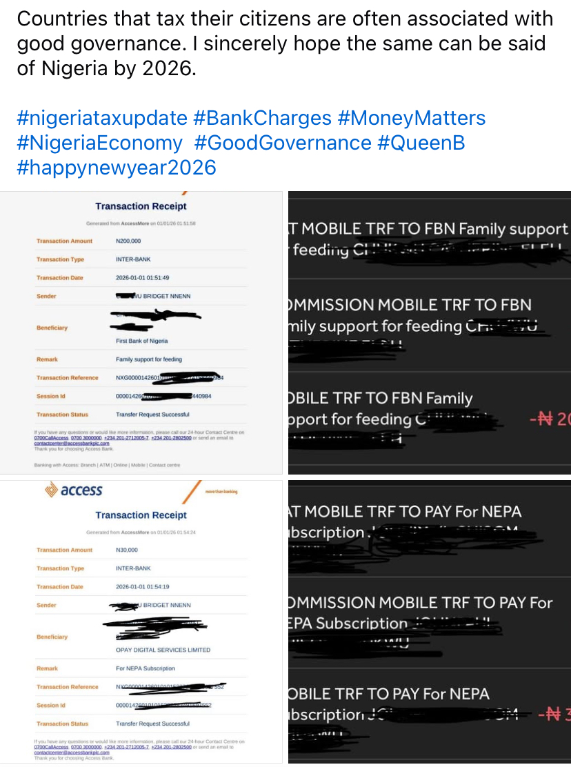 New Tax Law: Lady abroad who sent N200k home shows how much Access Bank charged her
