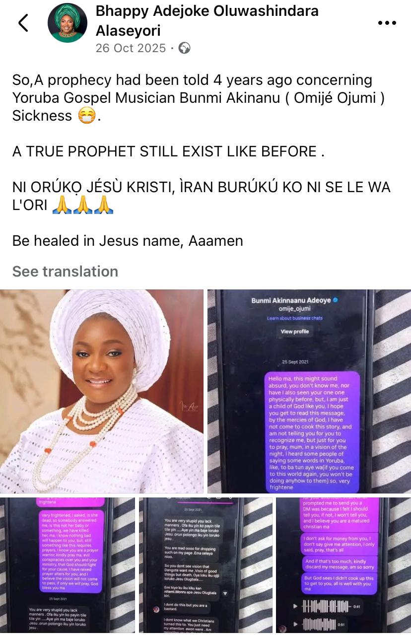"If only she pray then" - 2021 prophecy Omije Ojumi allegedly ignored goes viral after her death
