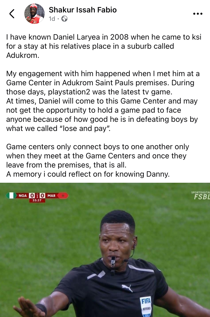 Man who knew Ghana referee Daniel Laryea since 2008 shares ‘surprising’ details about him