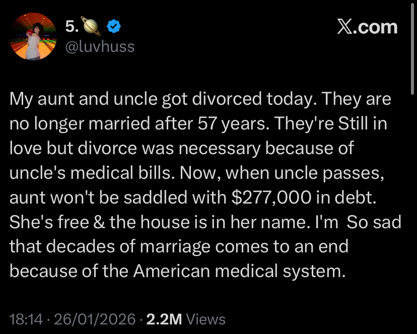 US couple divorces after 57 years to protect wife from $277,000 medical debt