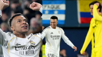 Mbappé double sends Real Madrid top of La Liga