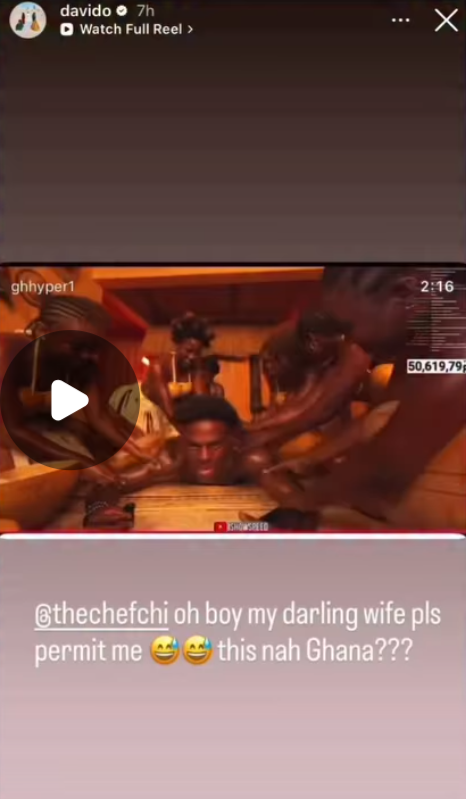 “I want this too” - Drama as Davido begs wife Chioma for permission to be pampered like iShowSpeed in Ghana