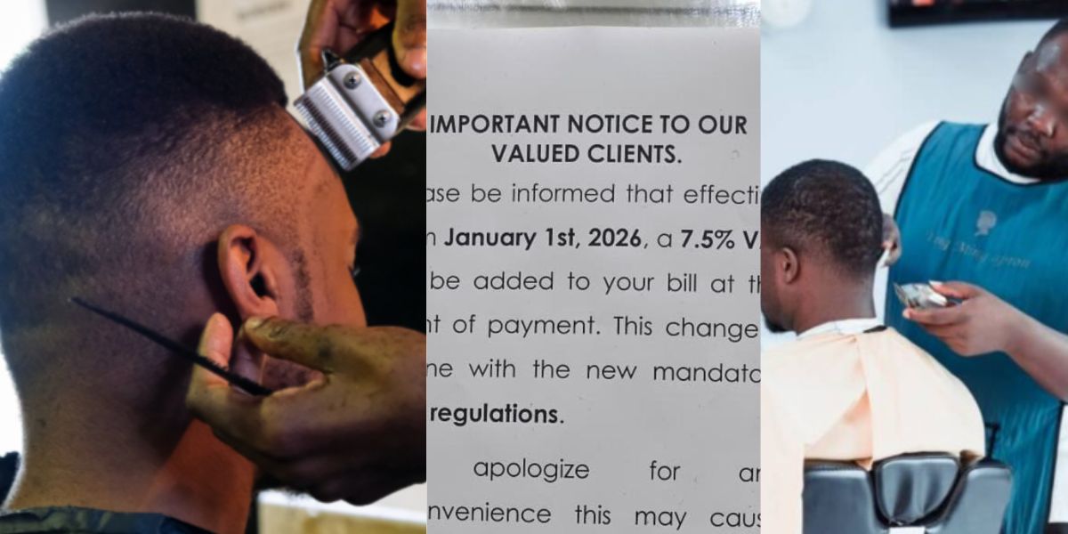 2026 Tax Reforms: Man speaks out as barber imposes VAT on customers, shares proof