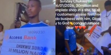 “Heartwarming moment as businessman gifts apprentice a shop, ₦30M after years of service