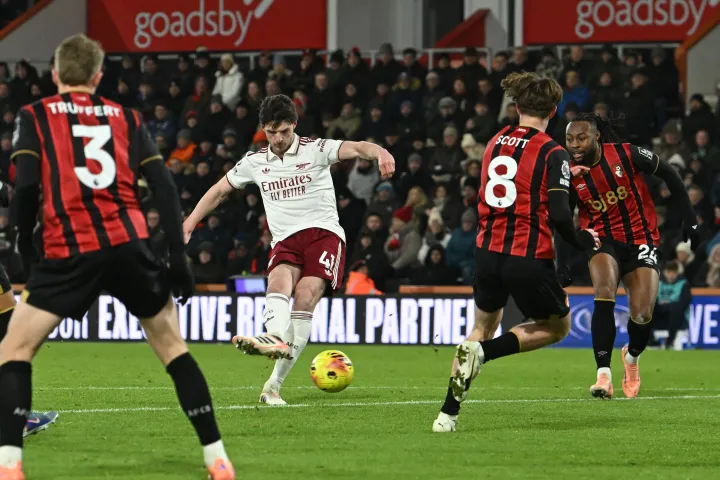 EPL: Rice brace powers Arsenal to 3-2 comeback win over Bournemouth