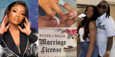 Ex-BBNaija housemate Angel marries girlfriend in USA, shows off wedding ring