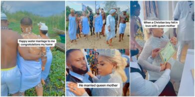 "If he cheats, he dies" - Marine queen marries Christian husband in water wedding ceremony
