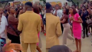 Drama as main girlfriend catch boyfriend proposing to side chick on Valentine's day