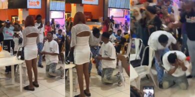 Heartbreaking moment lady rejects man's proposal with a slap, storms out