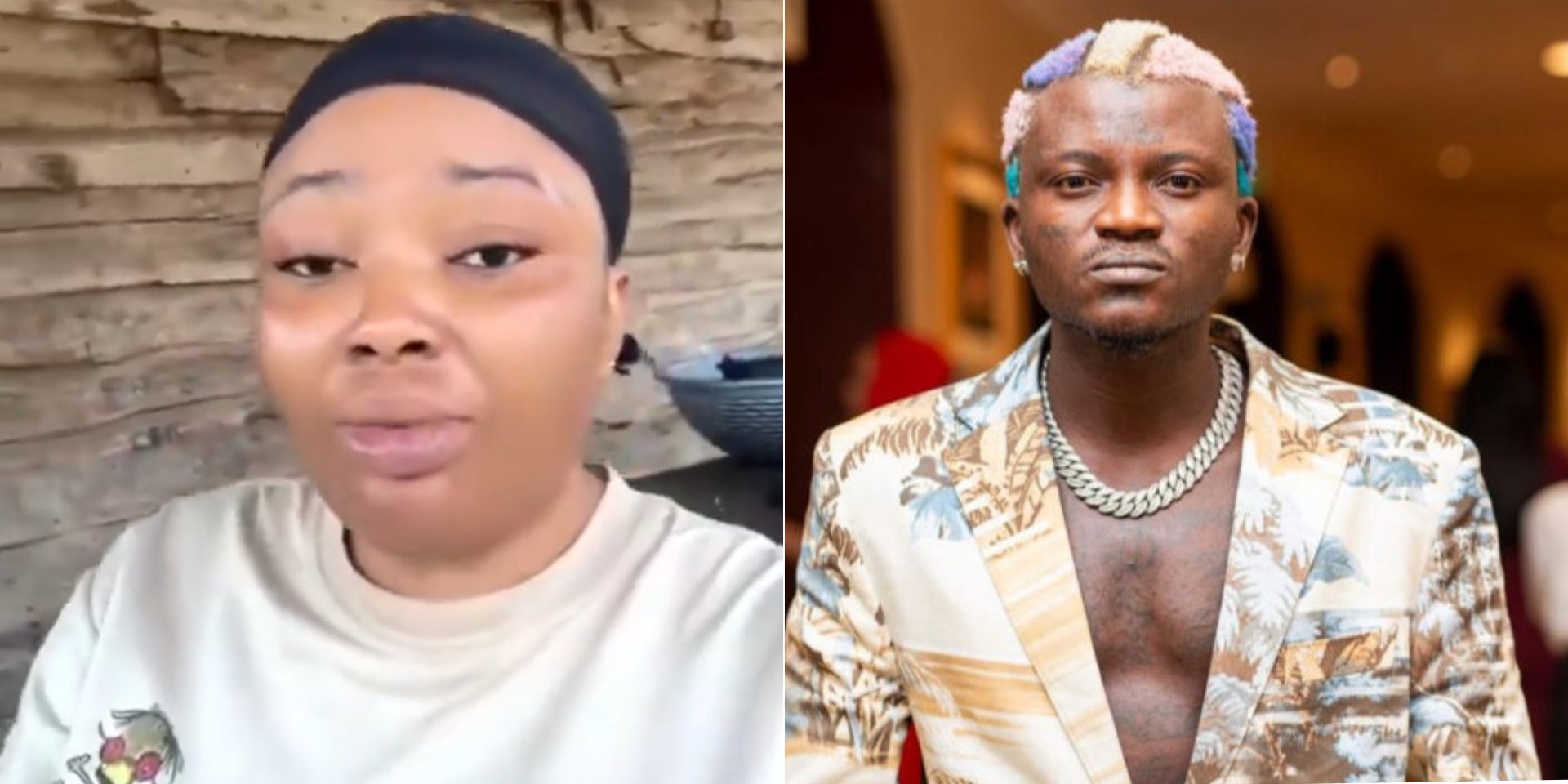 A young woman identified as Adebola has publicly declared her love for controversial singer Portable and asking him to marry her.