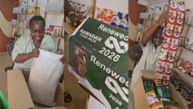 "Look at the Ramadan package I received from President Tinubu!" — Lady shows off Ramadan package