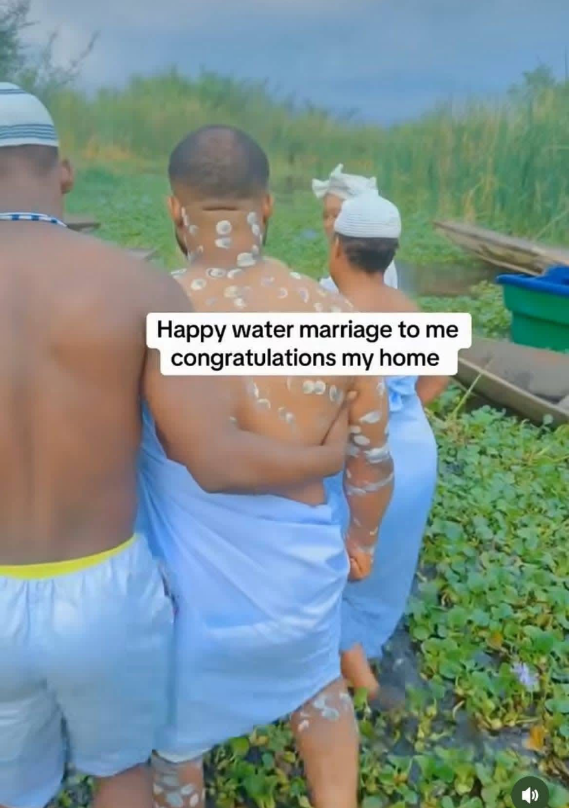 "If he cheats, he dies" - Marine queen marries Christian husband in water wedding ceremony