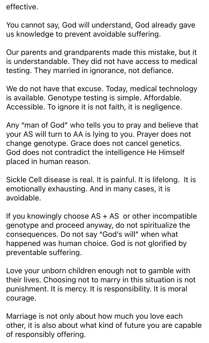 "I will not wed you" - Catholic Priest warns couples to check their genotypes before coming to the altar