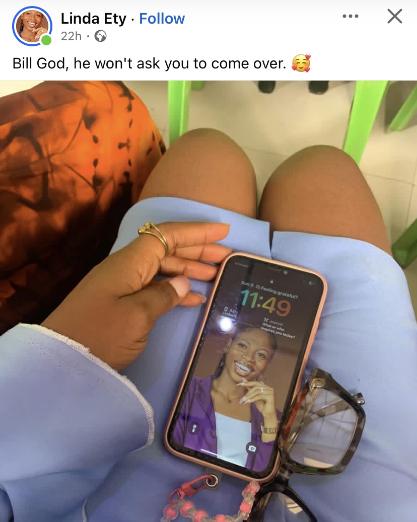 “Bill God, he won’t ask you to come over” - Lady advises fellow gender
