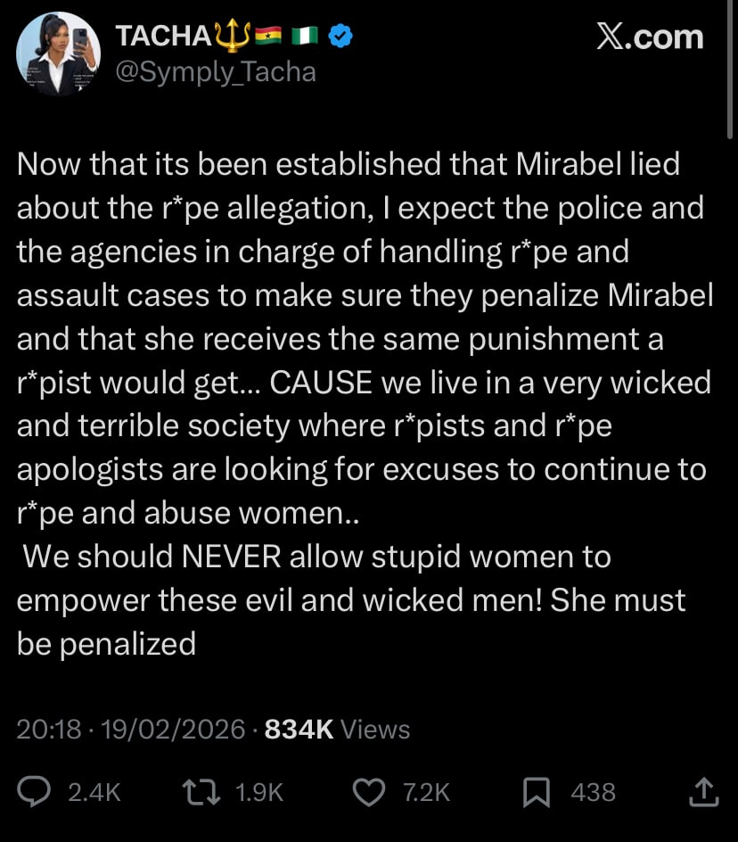 Tacha reacts after Mirabel admits allegations were false