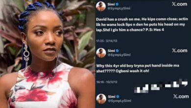 "David has a crush on me" —Singer Simi breaks silence as her 2012 tweet resurfaces