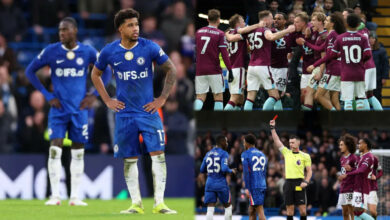 EPL: Burnley rescue point against 10-man Chelsea