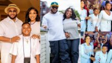 Drama as Olakunle Churchill's first daughter makes surprise attendance at son's birthday