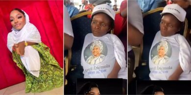 Fans in tears as video shows pregnant Aunty Ajara attending Allwell Ademola’s burial