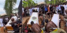 Watch moment Nanyah’s coffin was placed inside the grave, netizens spot ‘something strange’