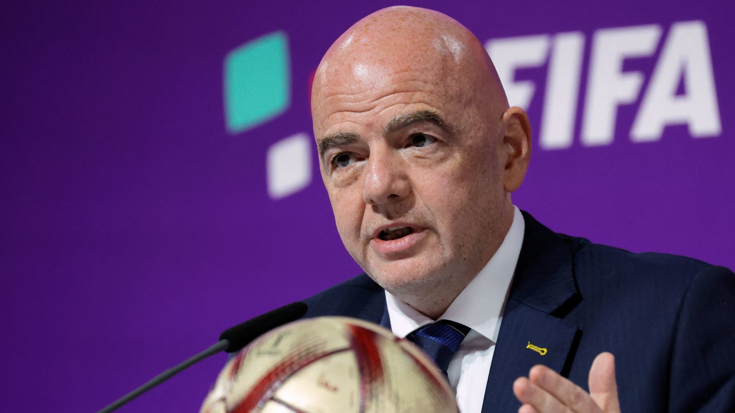 Infantino floats sanctions over players who cover mouth to talk
