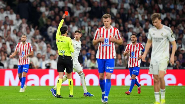 Real Madrid slam La Liga referees, call Valverde red card in Atletico win ‘a scandal’