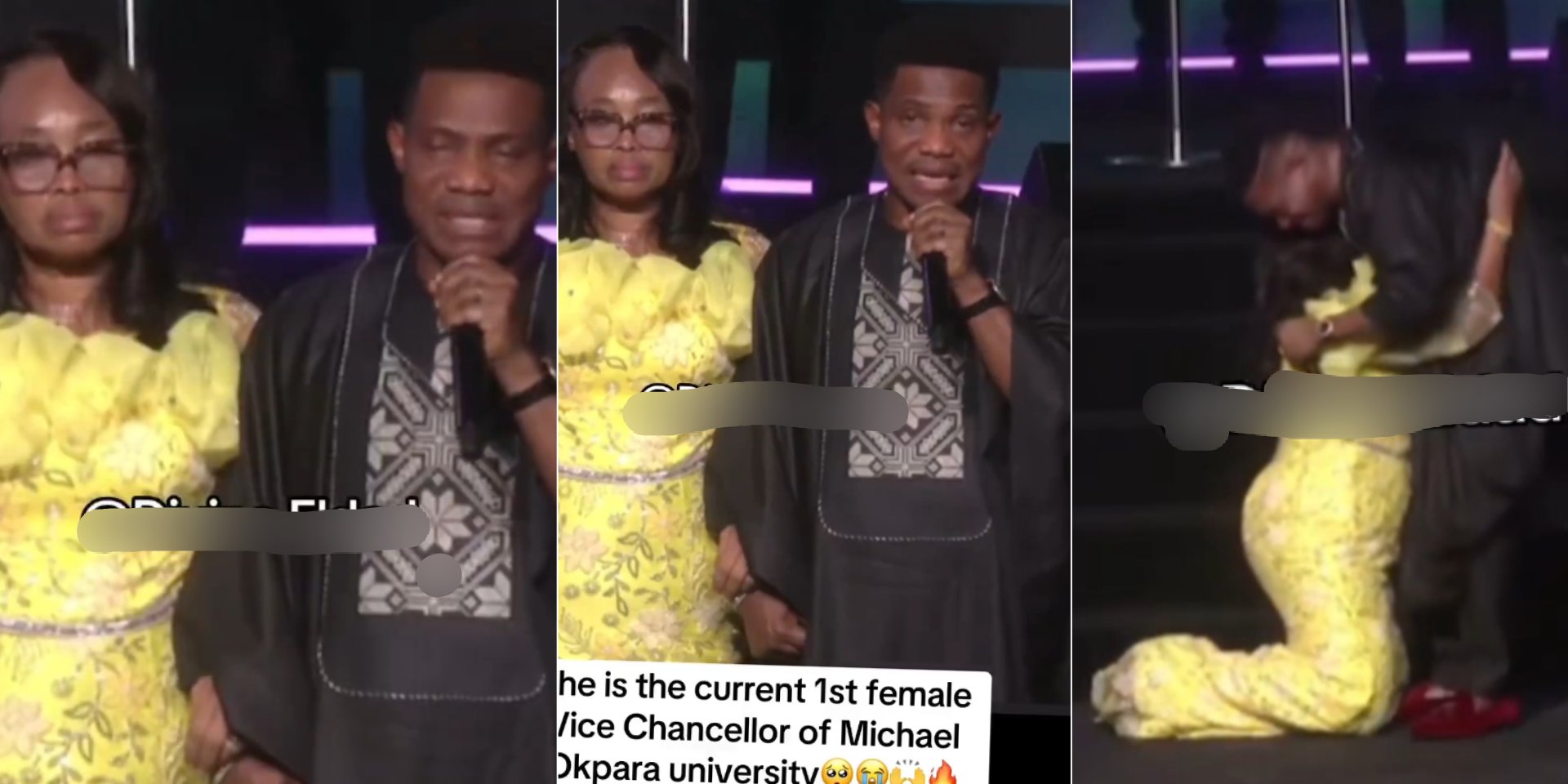 Pastor Jerry Eze gets emotional as he honors woman who sponsored his education