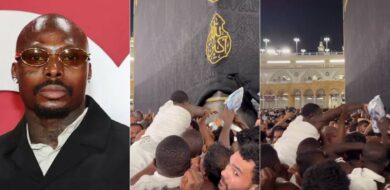 Asake struggles to reach Black Stone at Kaaba during visit to Makkah