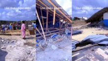 Drama as church members curse new landowner as he demolish their church on the land he bought
