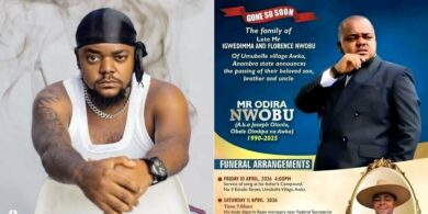 Family announces burial of late Odira Nwobu in Anambra