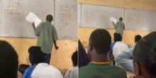 Drama as lecturer gets stuck while solving equations in class