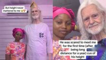 “Height never mattered to me” — Nigerian lady proudly shares love story with elderly British partner
