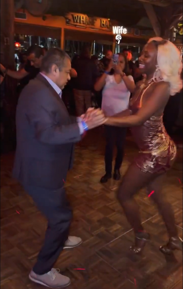 Drama as wife steps in while Korra Obidi dances with her husband 