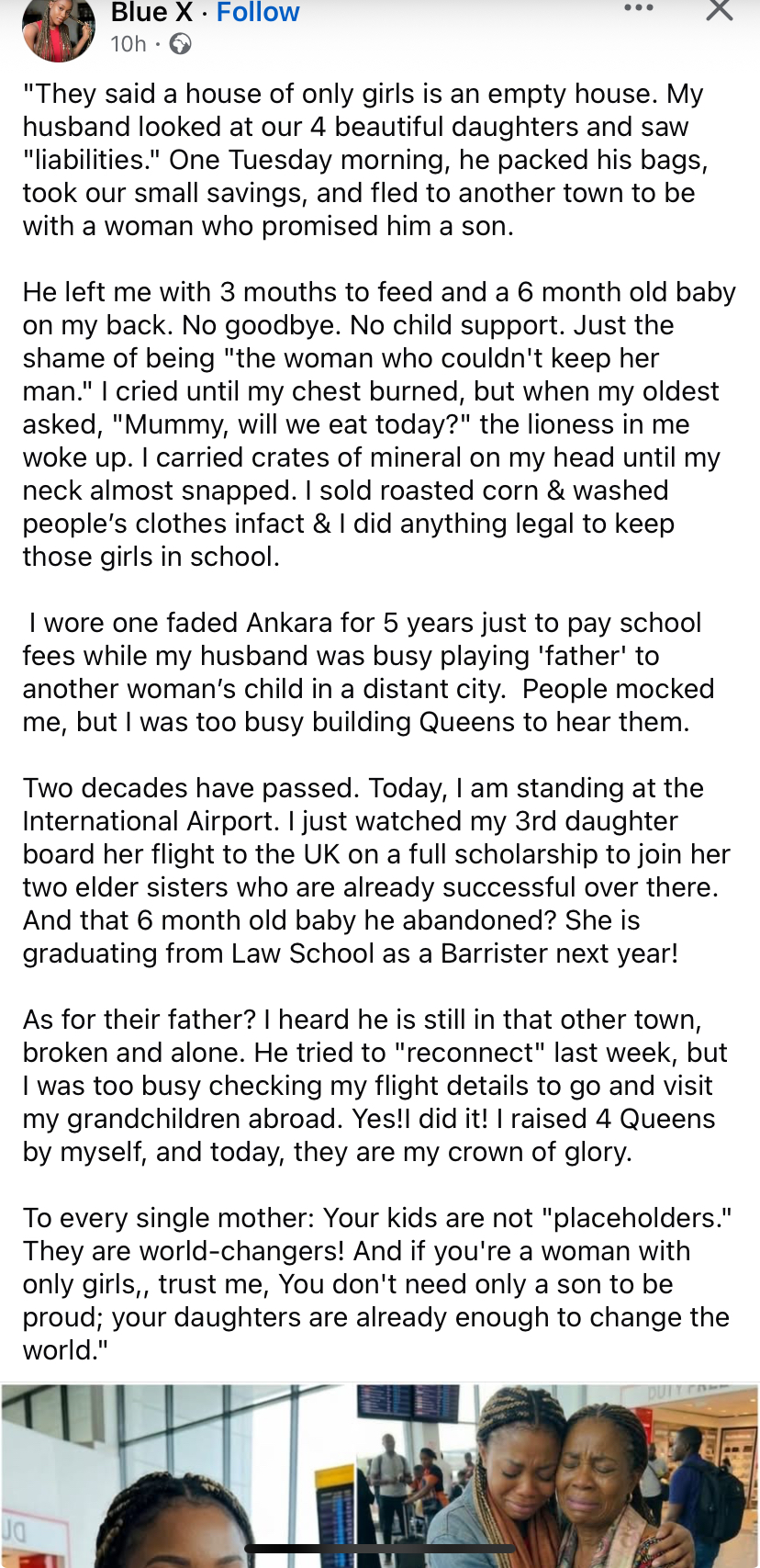 “He abandoned me because I gave birth to only girls – Single mum celebrates daughters’ success